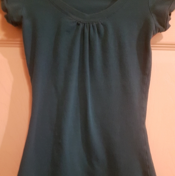 👚 Seductions Cyan Short Sleeve Top - Picture 5 of 7